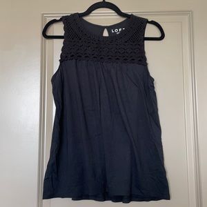 LOFT black crochet sleeveless top